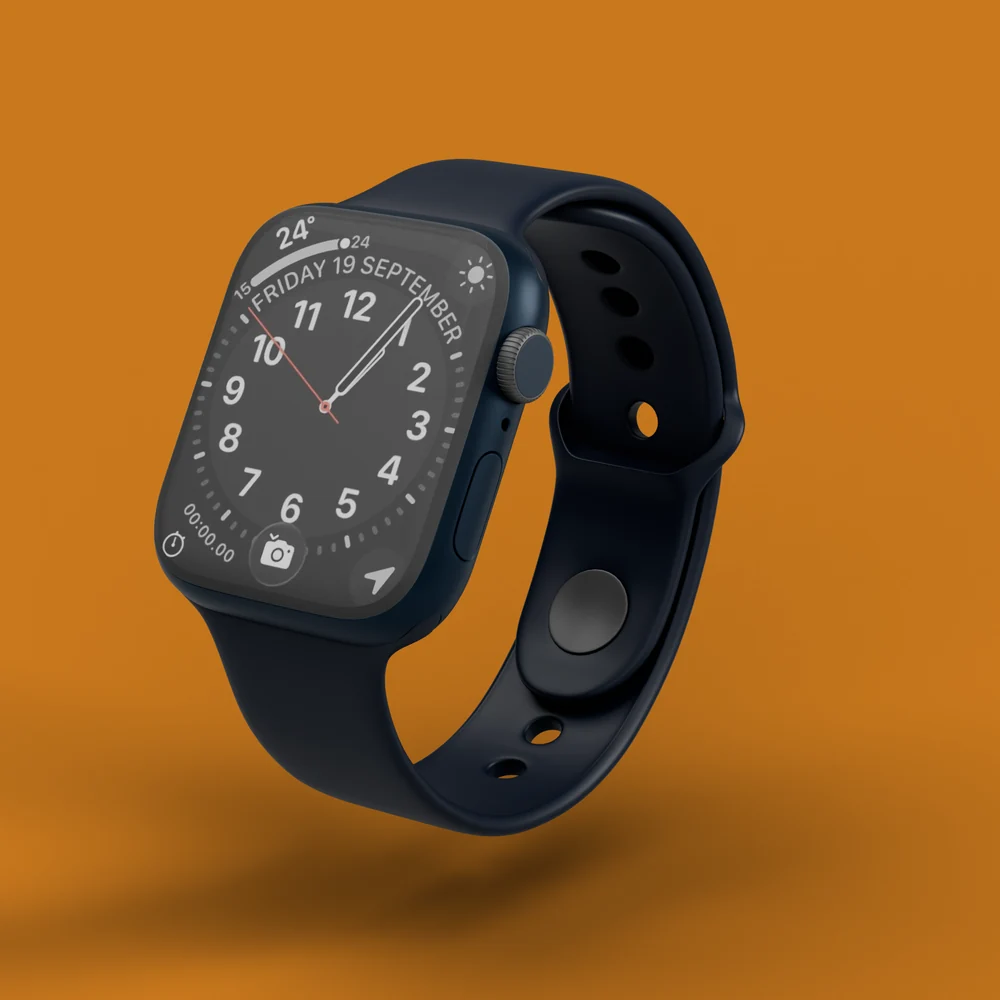 Watch, floating on orange